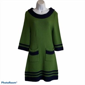Kate Spade Green and Blue Boat Neck Sweater Dress